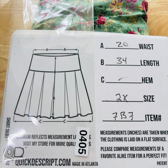 Hand Sewn Floral A-Line‎ Skirt 2X Cotton Lace Ruffle Hem Elastic Waist Cottage - Picture 3 of 8